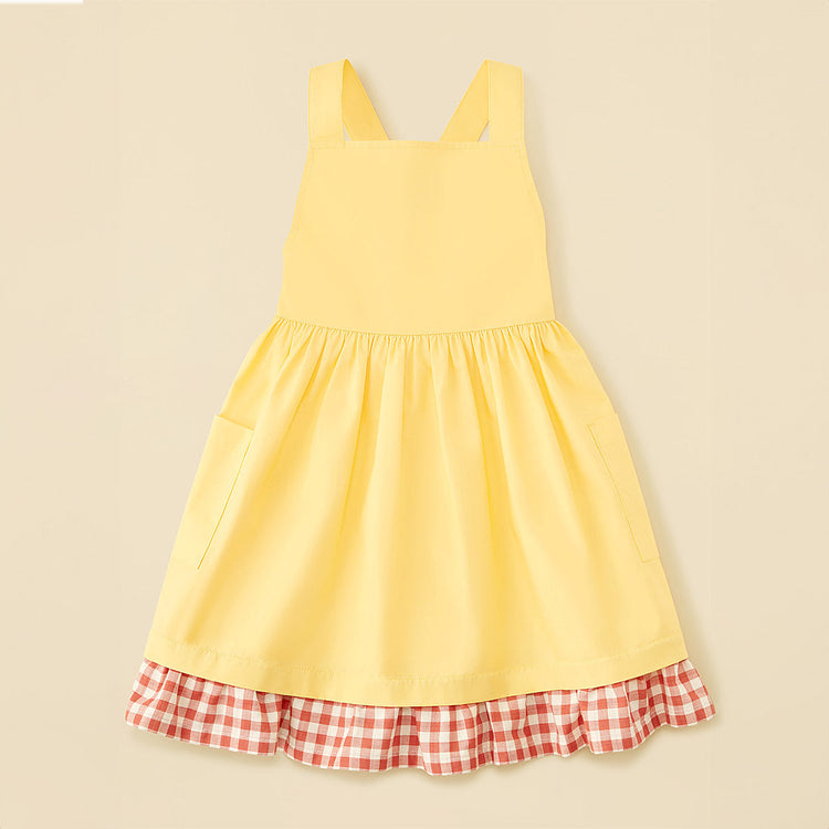 Organic Cotton Apron Dress With Straps - Somoan Sun