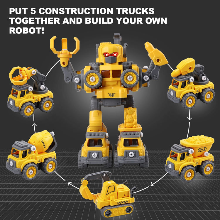 5 in 1 Construction Take Apart Robot Toys for Kids
