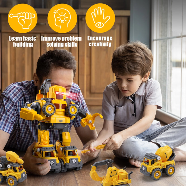 5 in 1 Construction Take Apart Robot Toys for Kids