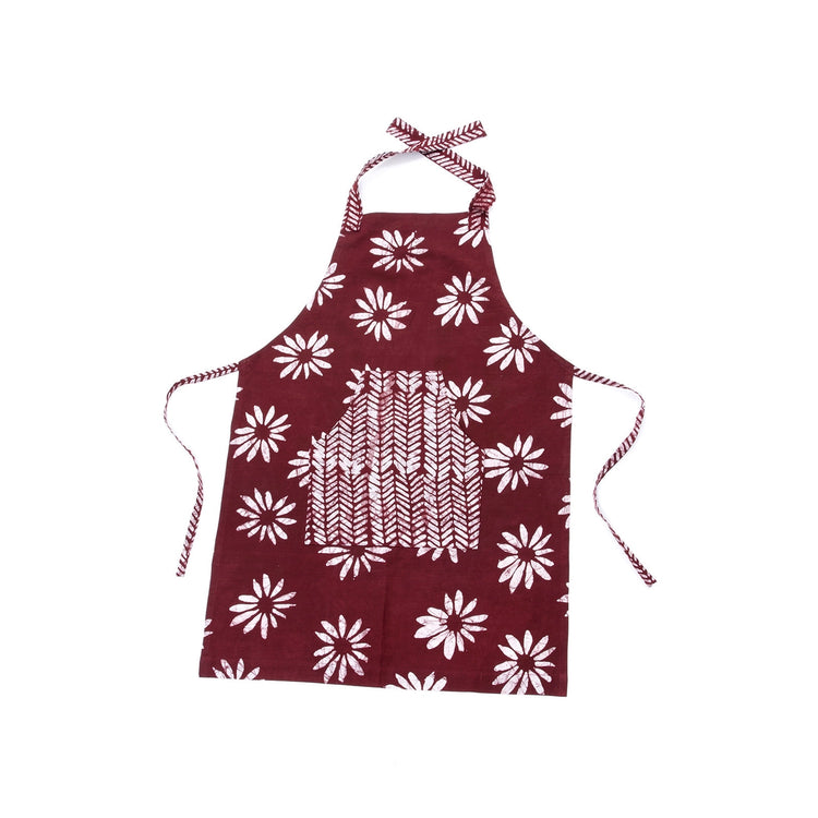 Batik Print Apron with Front Pocket