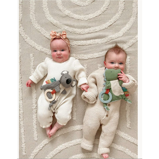 Bitzy Crinkle Dino Sensory Toy with Teether