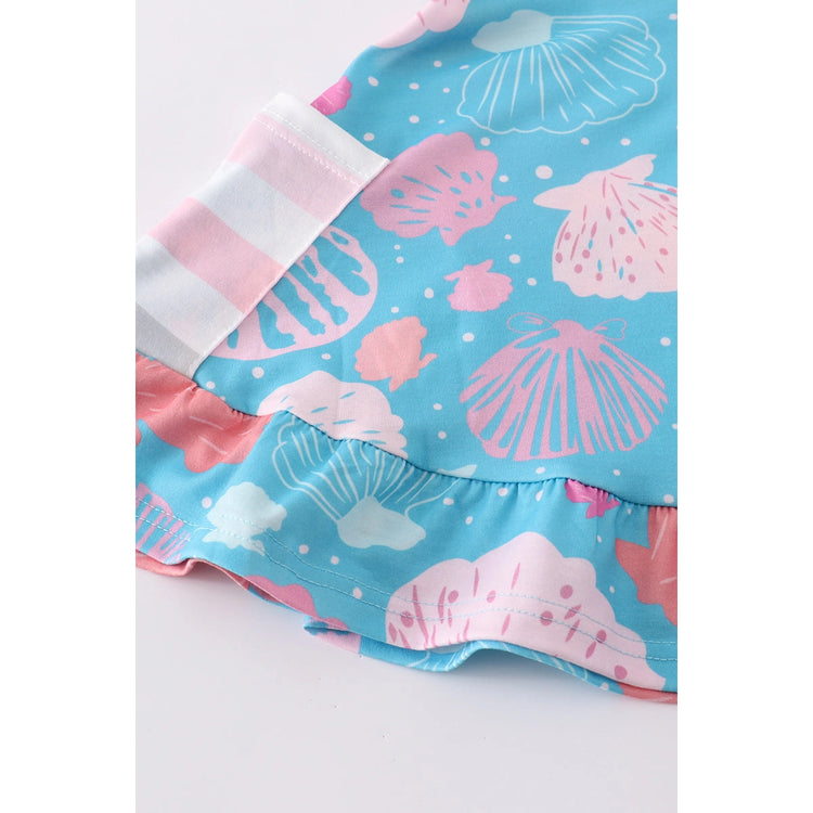 Blue seashell stripe dress