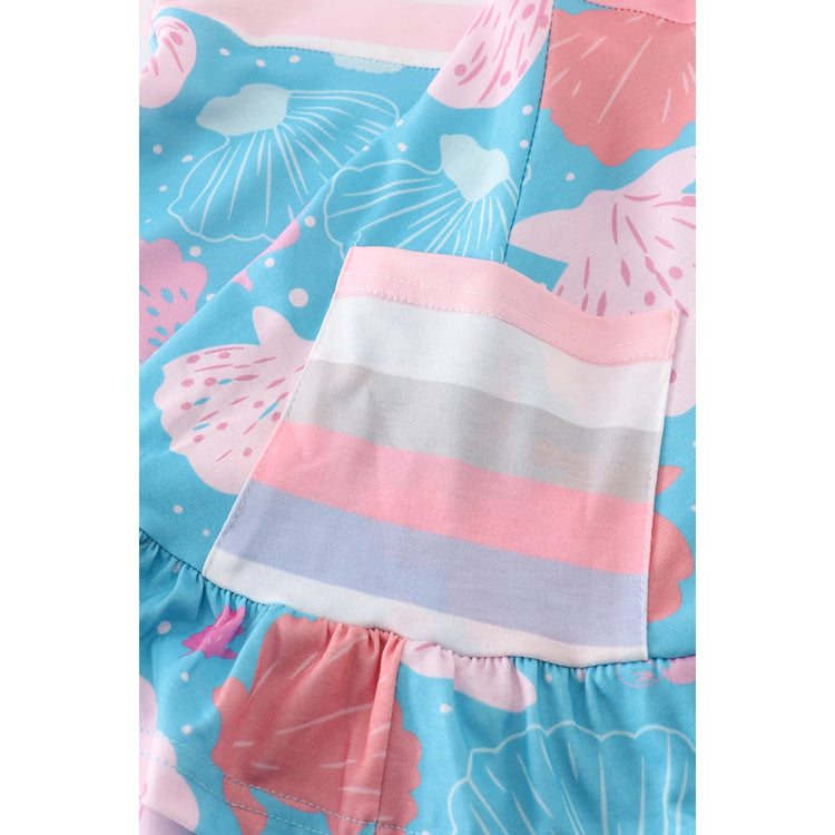 Blue seashell stripe dress