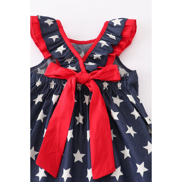 Blue star smocked dress
