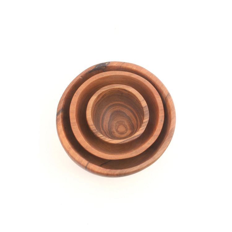 Wild Olive Wood Condiment Bowls (Set of Three)