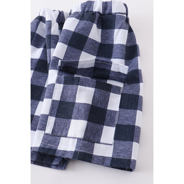 Gingham boy shorts set