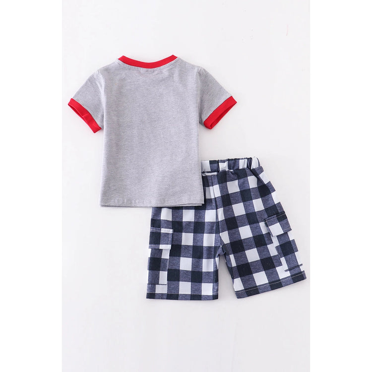 Gingham boy shorts set