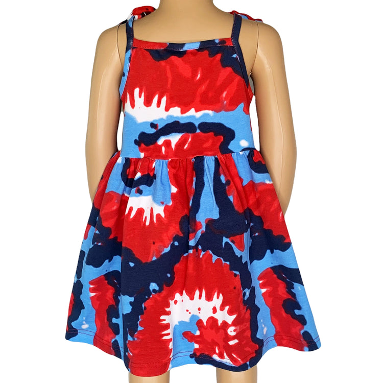 Girls 4th of July Tie Dye Swing Dress