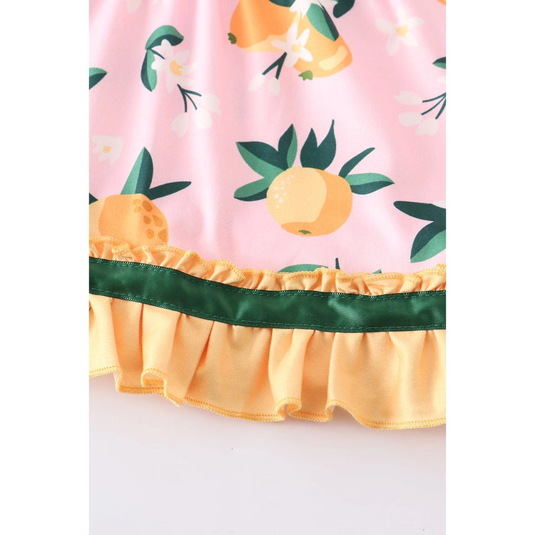 Green lemon ruffle shorts set size 5