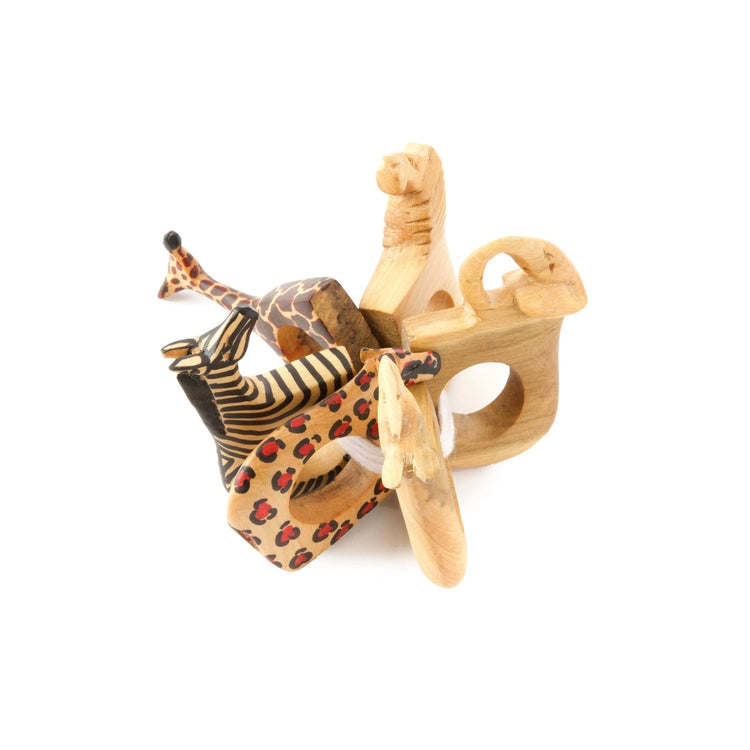 Jacaranda Safari Animal Napkin Rings (Set of Six )