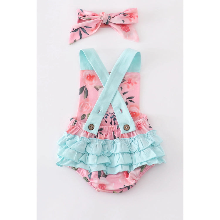 Striped turtle applique  ruffle baby bubble