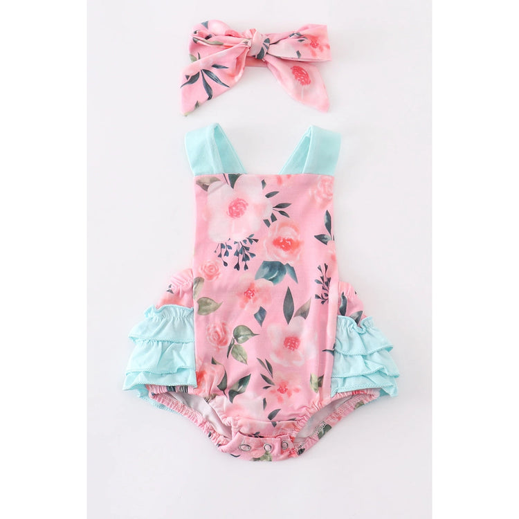 Striped turtle applique  ruffle baby bubble