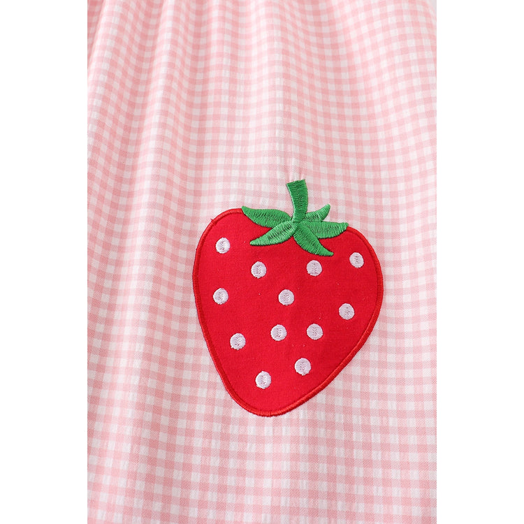 Pink plaid strawberry dress