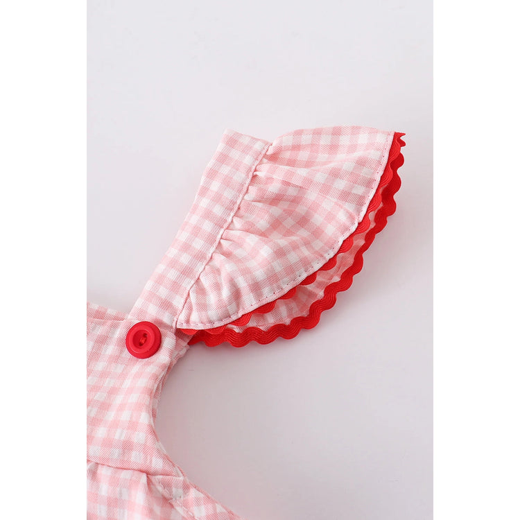 Pink plaid strawberry dress