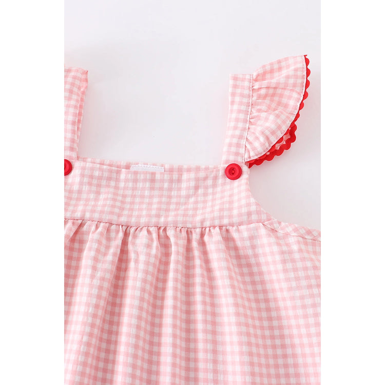Pink plaid strawberry dress