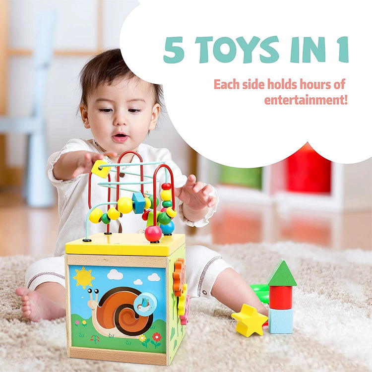 Wooden Baby Activity Cube