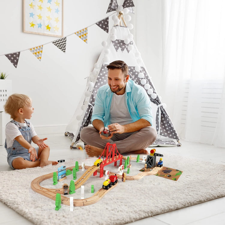 Wooden Track & Train Pack -80 Pcs