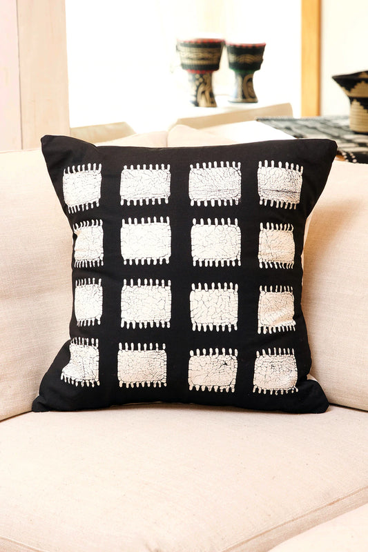 Zambian Hand Painted Tribal Spikes Pillow Cover