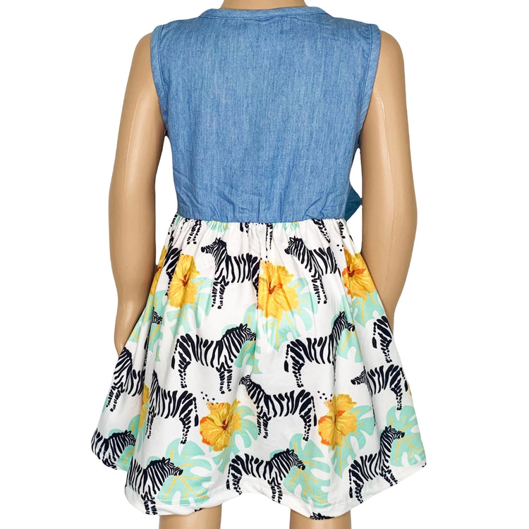 Denim Safari Zebra Dress