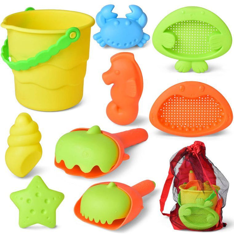 10Pcs Beach Sand Toys Set Sand Castle Bucket