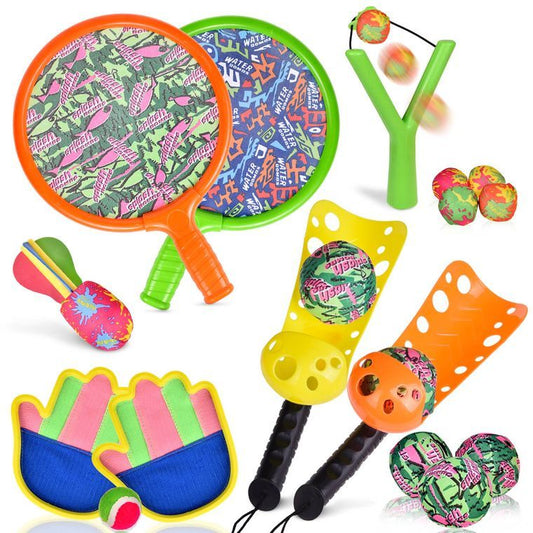 17 Pieces Sports Outdoor Games Set with Scoop Ball Toss