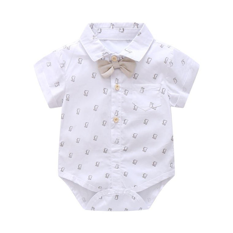 Suspender Shorts and Short Sleeve Bodysuit, Bowtie
