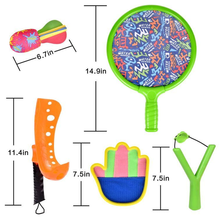 17 Pieces Sports Outdoor Games Set with Scoop Ball Toss