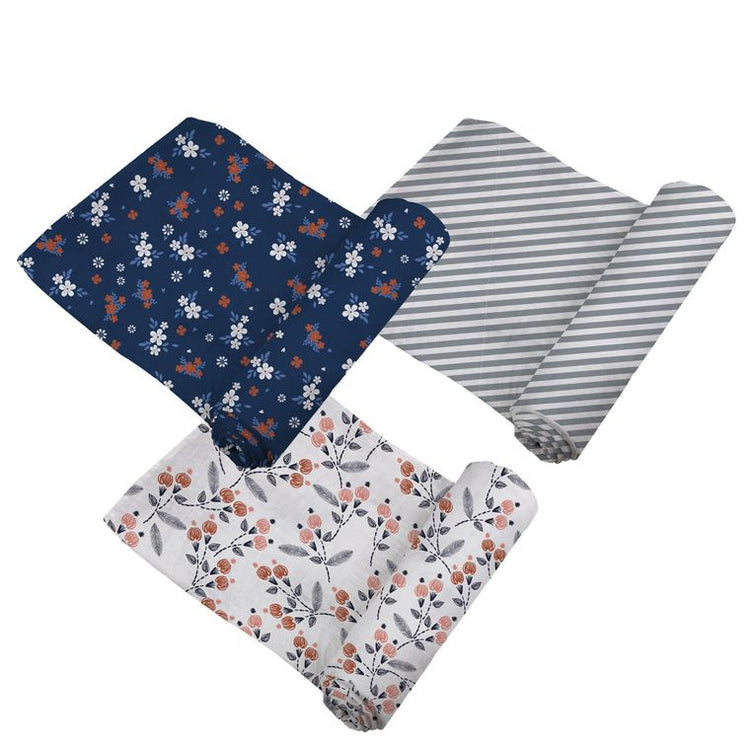 Blooms Floral Bamboo Muslin Swaddle 3PK