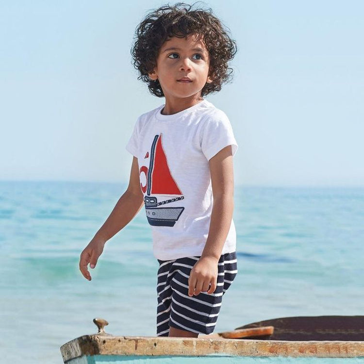 Summer Boys 2 PC Set - T-shirt and stripped shorts