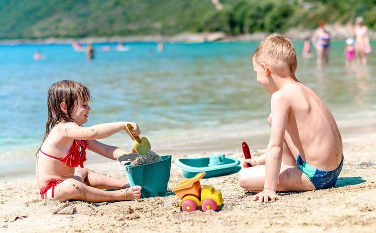 9 PCs Sand Toys Animals Sand Molds & Mesh Bag Snow Toys