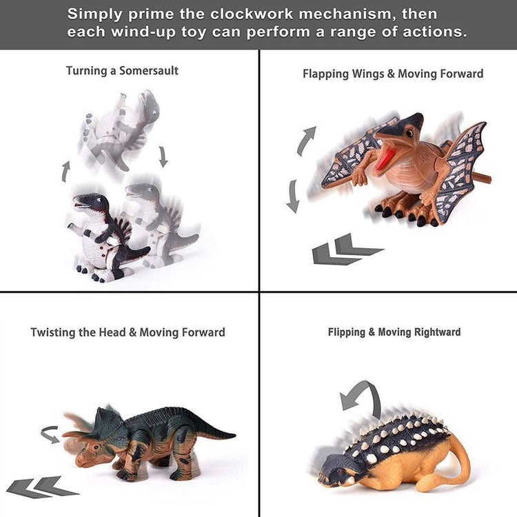 12 Pack Wind Up Dinosaur Toys