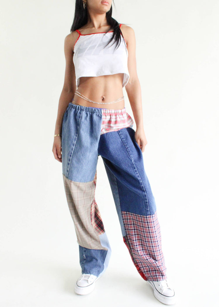 American Recycled Clothing - Flannel & Denim Combo Pants Bundle: Denim