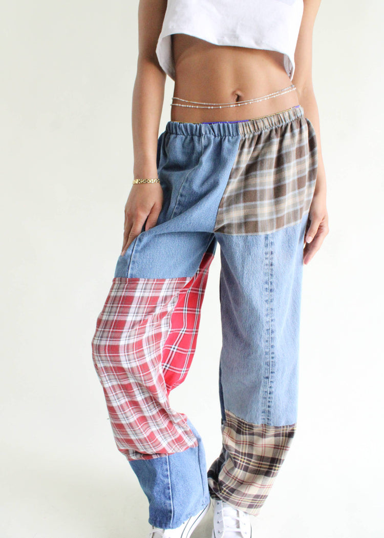 American Recycled Clothing - Flannel & Denim Combo Pants Bundle: Denim