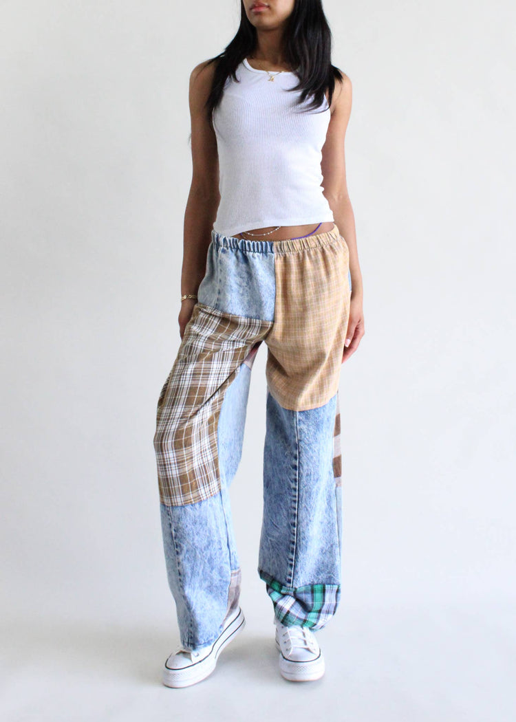 American Recycled Clothing - Flannel & Denim Combo Pants Bundle: Denim