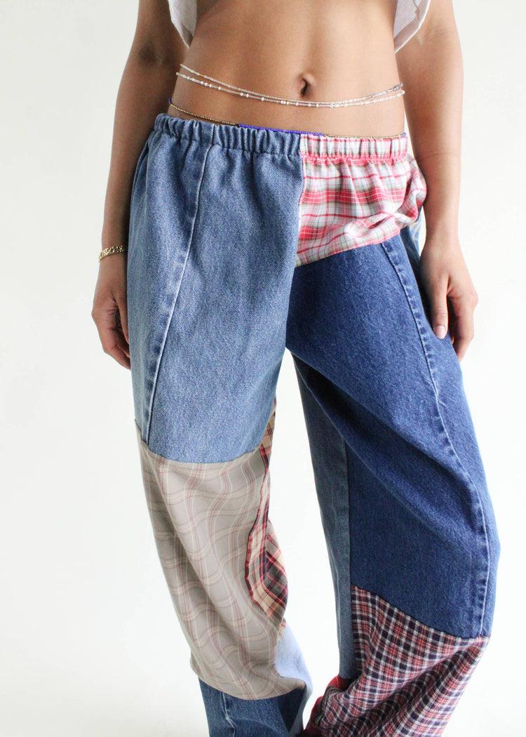 American Recycled Clothing - Flannel & Denim Combo Pants Bundle: Denim