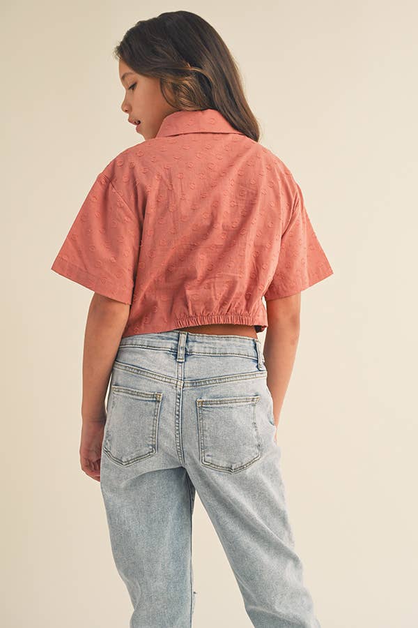 heart and arrow - KIDS DROP SHOULDER S/S BUTTONLESS TOP KT2413CN (7-14 S-L): SMALL / CHUTNEY