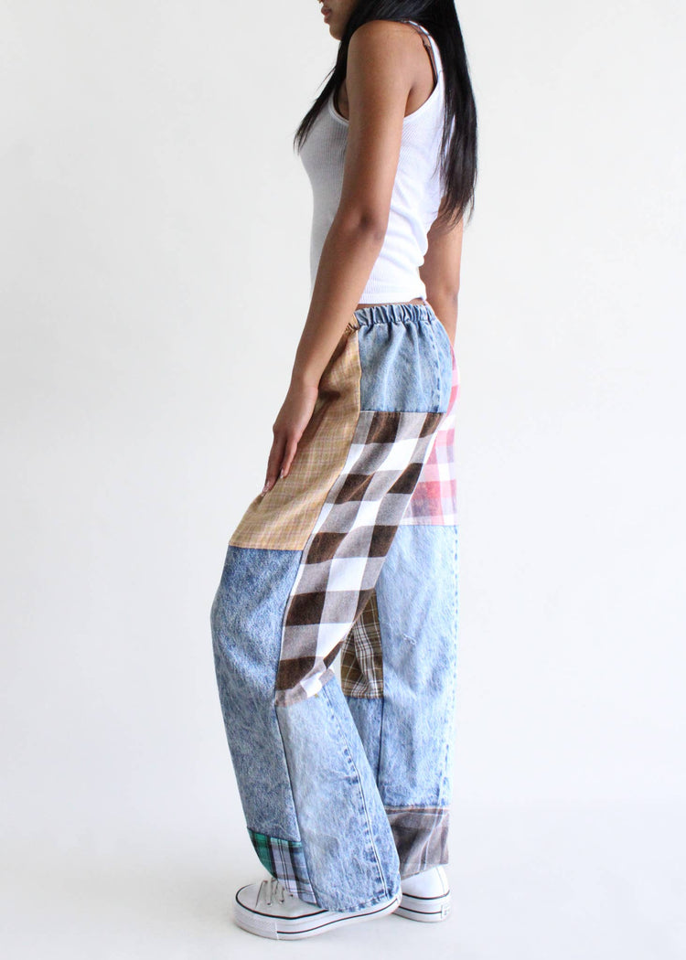 American Recycled Clothing - Flannel & Denim Combo Pants Bundle: Denim