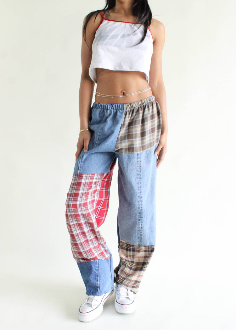 American Recycled Clothing - Flannel & Denim Combo Pants Bundle: Denim