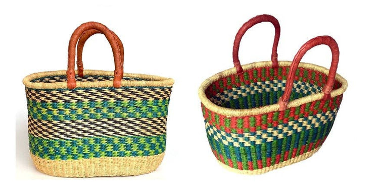 AFRICAN OVAL BOLGA  GHANA BASKETS  - ASSORTED COLORS, 1 EA