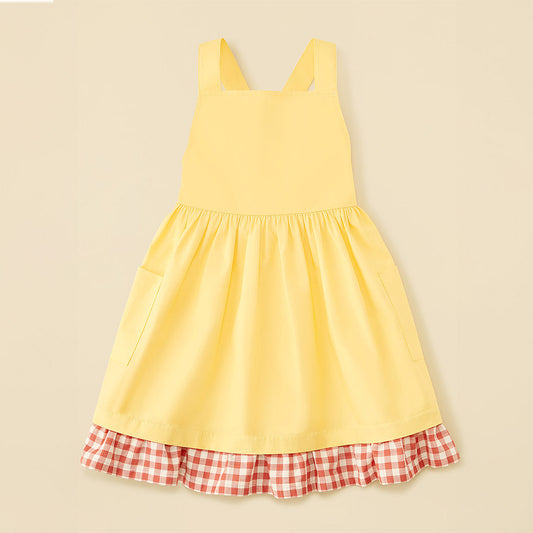 Organic Cotton Apron Dress With Straps - Somoan Sun