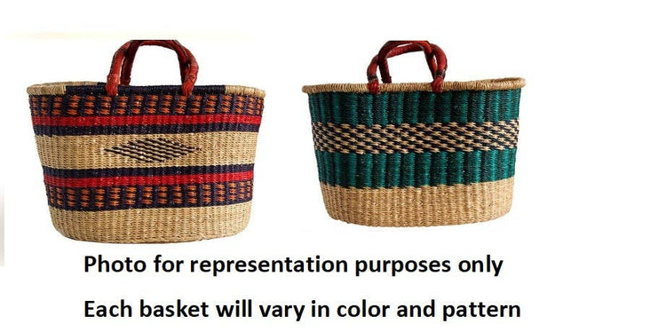 AFRICAN OVAL BOLGA  GHANA BASKETS  - ASSORTED COLORS, 1 EA