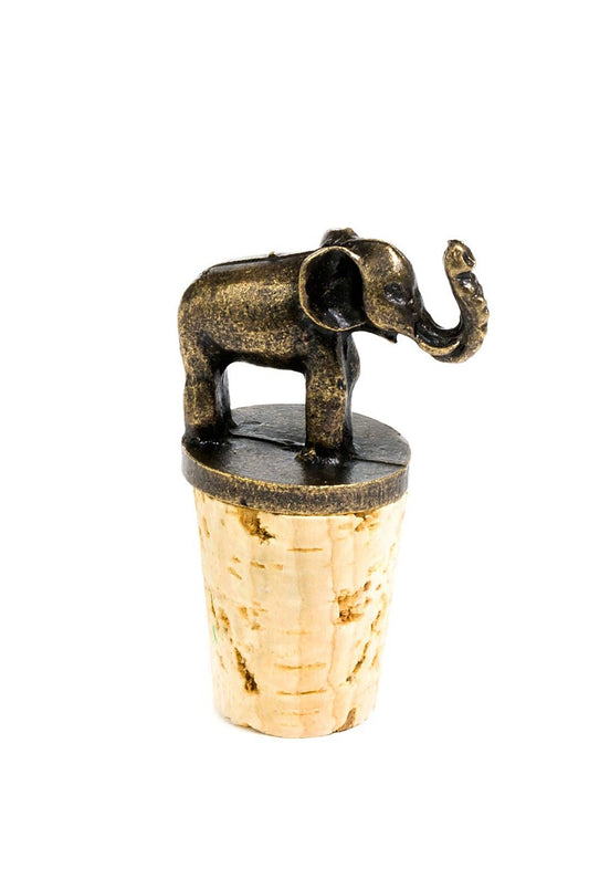 Brass Elephant Wine Bottle Stopper