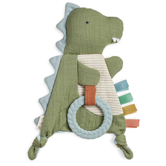 Bitzy Crinkle Dino Sensory Toy with Teether