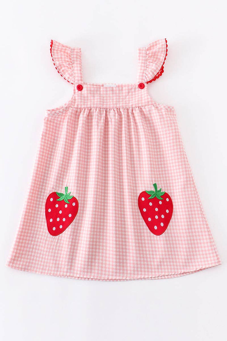 Pink plaid strawberry dress
