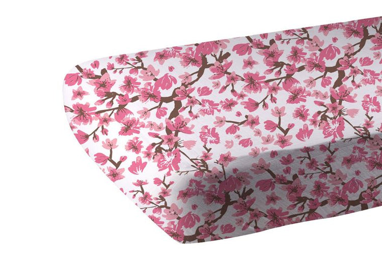 Cherry Blossom Bamboo Muslin Crib Sheet
