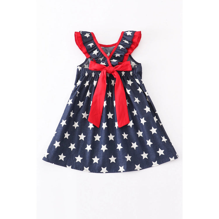 Blue star smocked dress