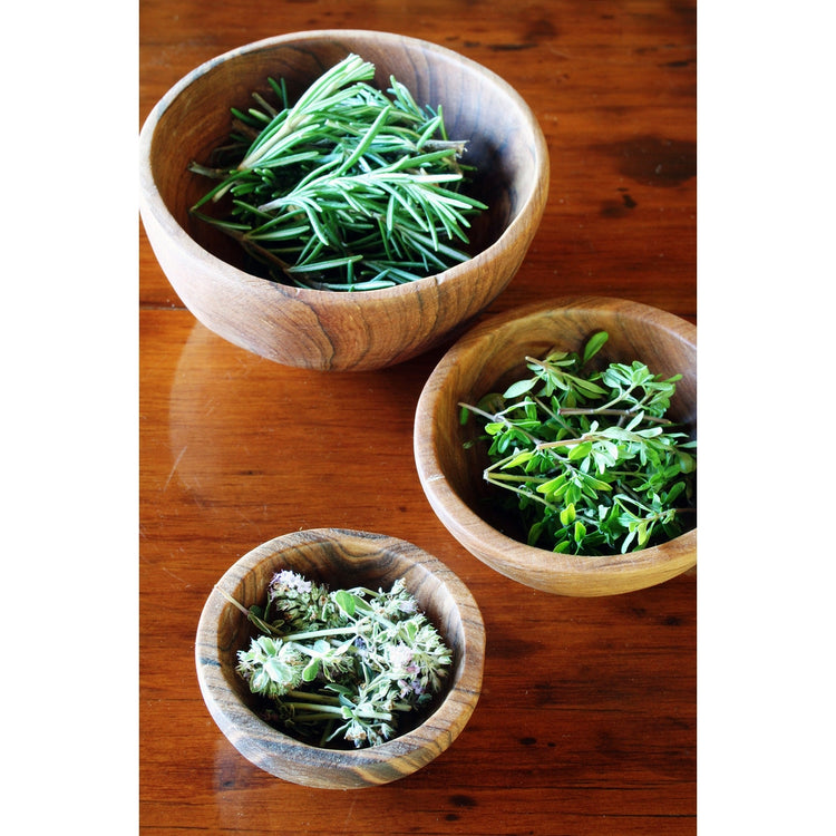 Wild Olive Wood Condiment Bowls (Set of Three)