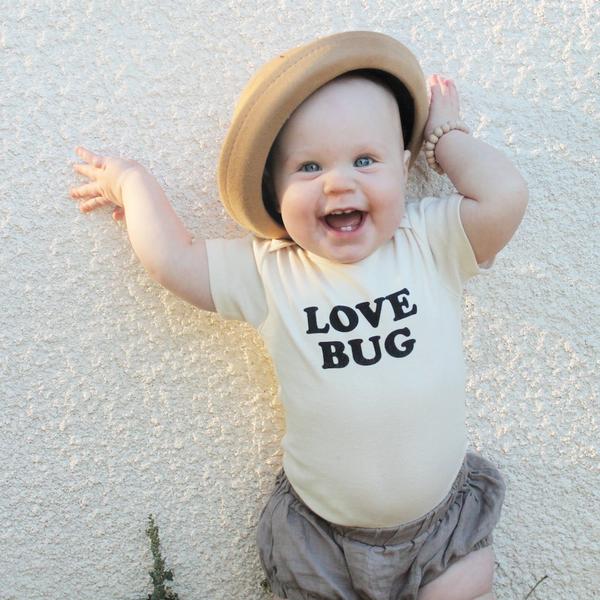 Love Bug - Short Sleeve Organic Cotton Bodysuit 12-18 Months