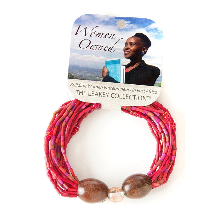 Multi-Strand Zulugrass & Acacia Wood Bracelet