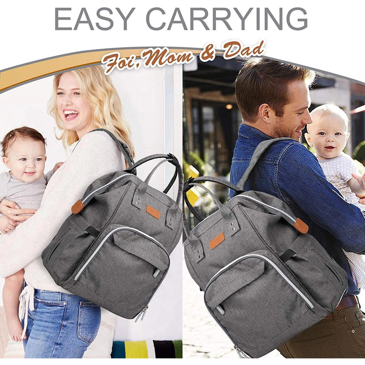 Multi-function Baby Diaper Bag with USB Charger Port